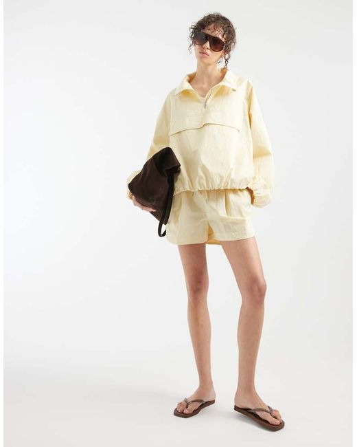 ASOS Natural Oversized Paper Touch Track Jacket