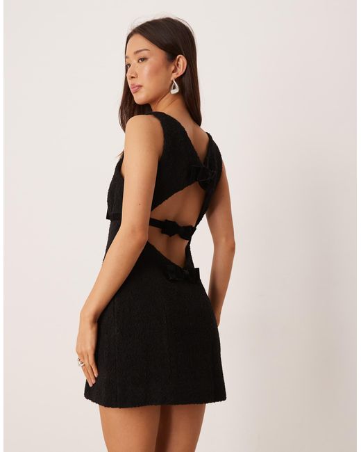 For Love & Lemons Black – bouclé-minikleid