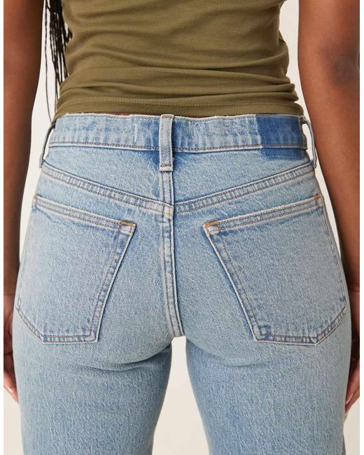 Abercrombie & Fitch Blue Curve Love Ultra High Rise Ankle Straight Jeans