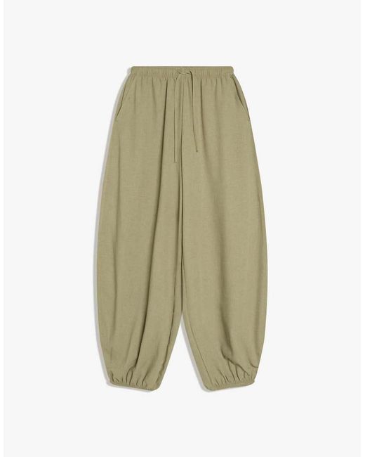 Bershka Green Rustic Sarouel Trousers
