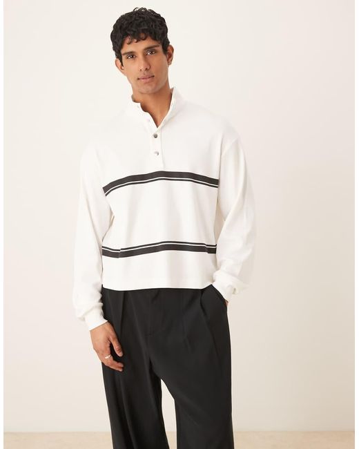 Felpa Oversize Squadrata Leggera Sporco A Coste Con Spalle Scese E Collo A Imbuto di ASOS in Natural da Uomo