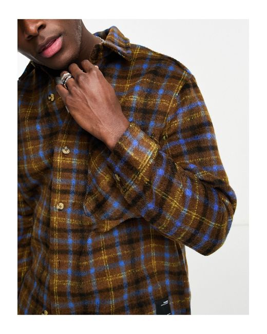 Pull&Bear Black Overshirt With Check for men