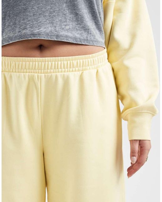 ASOS Yellow Asos Design Curve Wide Leg Brushback Trackies