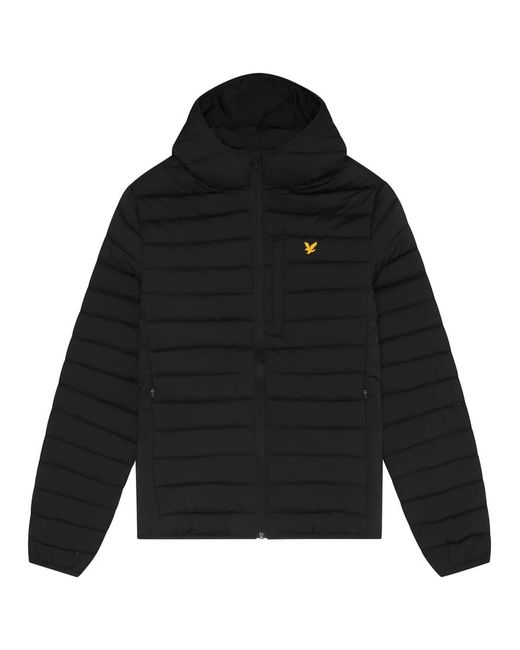 Lyle & Scott Black Jackets Stretch Lightweight Quilted Jacket for men