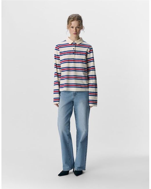 Polo A Maniche Lunghe Scuro di Object in Blue