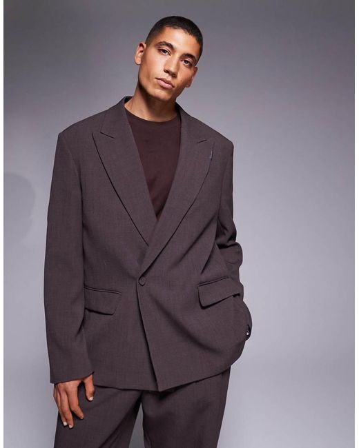 River Island Purple Relaxed Wrap Suit Jacket for men