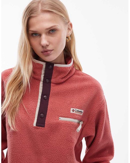Columbia Red Helvetia Ii Cropped Half Snap Fleece