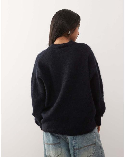 Weekday Blue Premium Wool & Mohair Blend Jumper