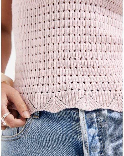 ONLY Blue Crochet Vest