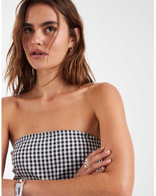 Vero Moda White Bandeau Full Skirted Midi Dress