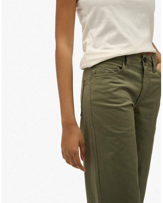 Superdry Green Mid Rise Baggy Chino