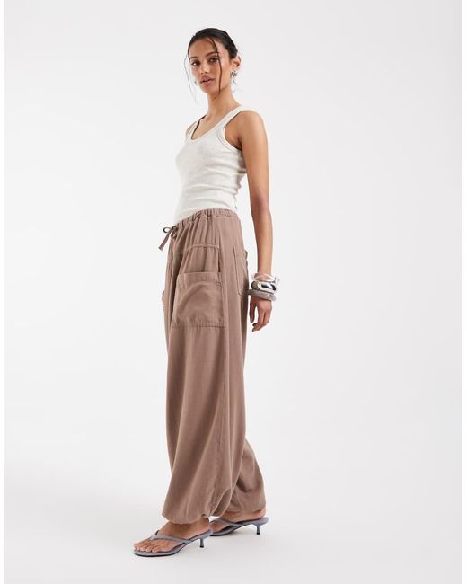 ASOS Natural Tie Waist Casual Balloon Pants