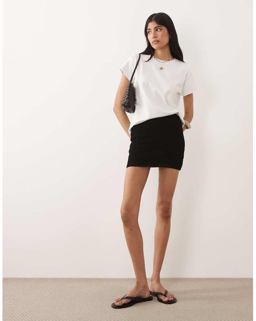 Mango White Teen Knitted Mini Skirt