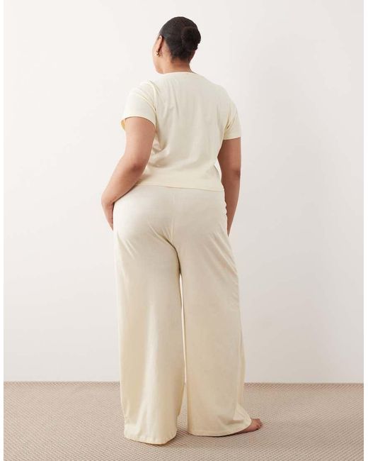 ASOS Natural Asos Design Curve Mix & Match Cotton Pajama Pants