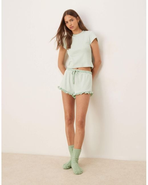 ASOS Natural – mix & match – schwingende pyjama-shorts