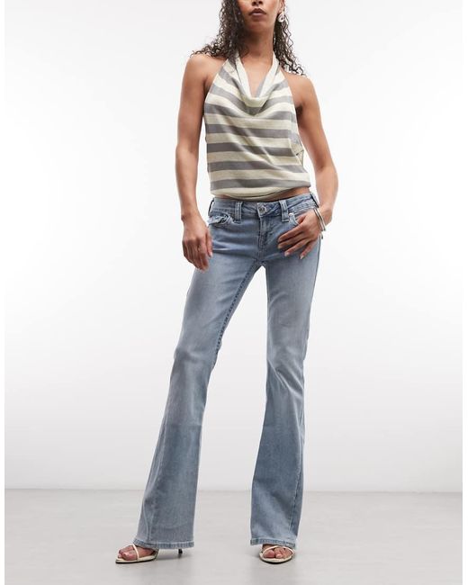 True Religion Blue Joey Low Rise Flare Jeans