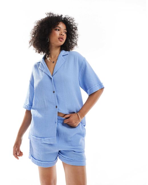 Short d'ensemble en gaze ASOS en coloris Blue