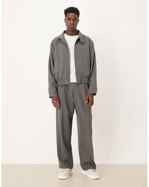ASOS Gray Smart Co-Ord Oversized Blouson Jacket for men