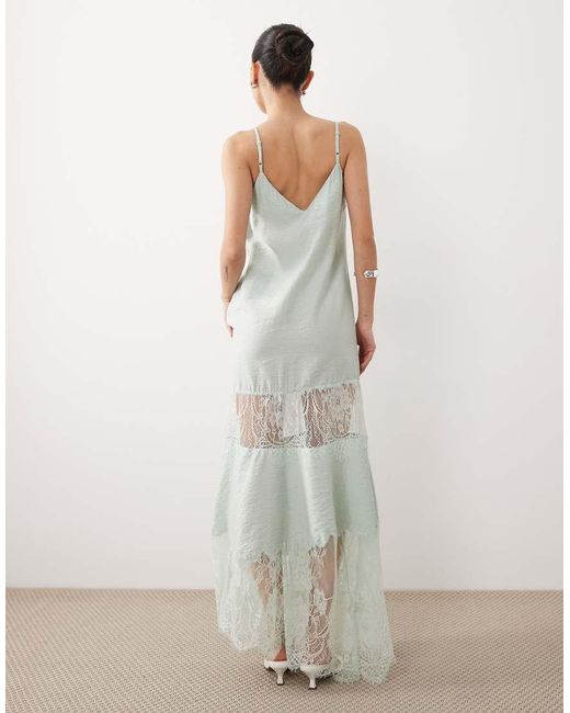 ASOS Multicolor Asos Design Petite Lace Insert Hanky Hem Maxi Dress