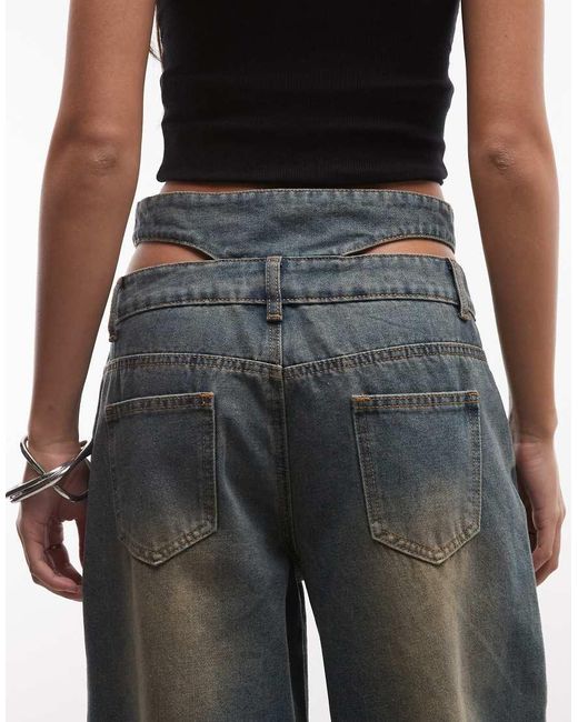 Liquor N Poker Multicolor Straight Cut Out Waist Jeans