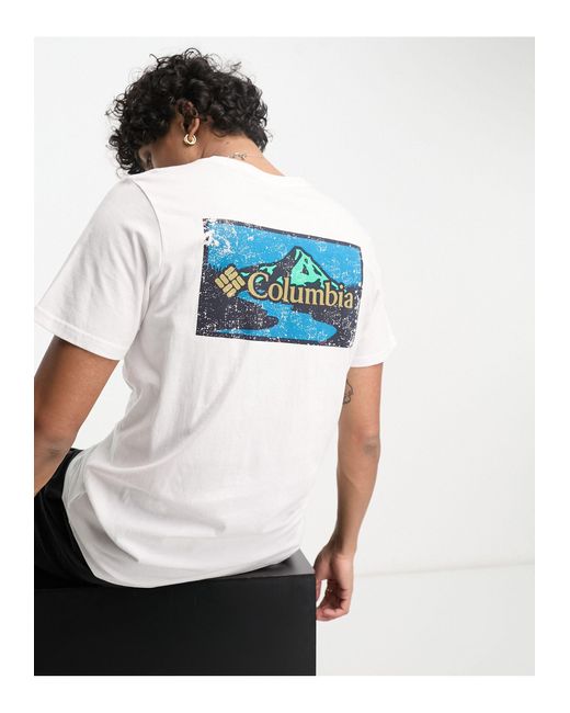 Rapid ridge - t-shirt bianca con grafica sul retro di Columbia in White da Uomo