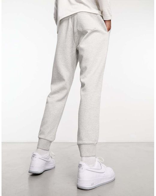 Polo Ralph Lauren White Icon Logo Double Knit Cuffed joggers for men