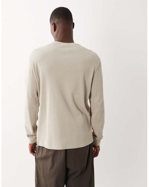 Calvin Klein Natural Long Sleeve Waffle Badge T-shirt