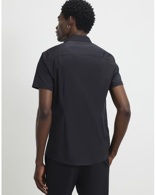 River Island Blue Muscle Fit Short Sleeve Shirt for men