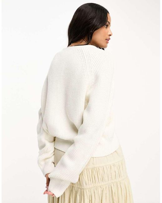 Monki White Knit Cardigan