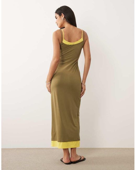 ASOS Multicolor Double Layer Maxi Dress