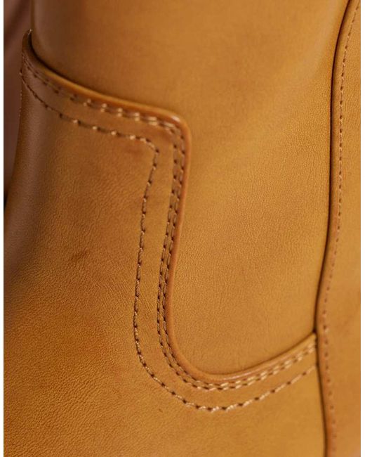 ASOS Brown Cherry Pull On Trucker Boots