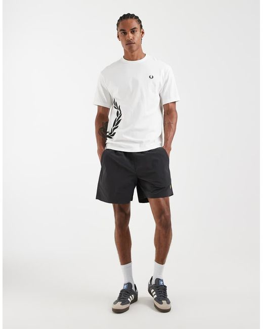 Fred Perry White Tennis Performance Logo Tennis Shorts for men