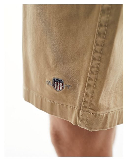 Gant – elastische baumwoll-shorts in Natural für Herren