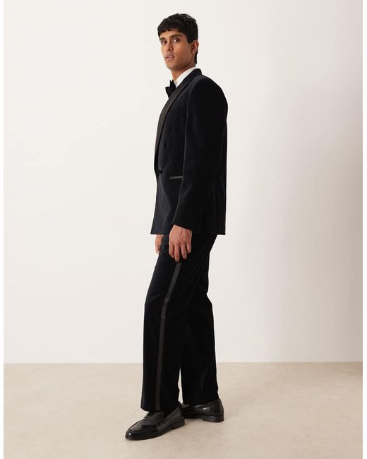 ASOS Black Straight Leg Tuxedo Suit Pants for men