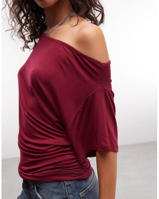 Collusion Red Drapey Off Shoulder