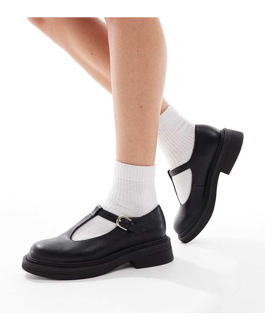 London Rebel Black Sophia Chunky Mary Janes