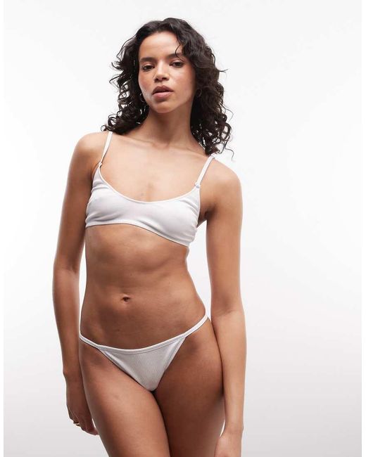Weekday Gray Seamless Rib Halterneck Soft Bra