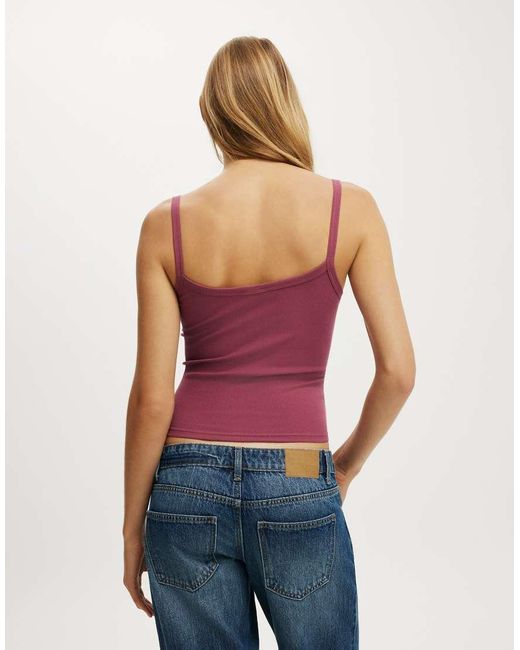 Cotton On Red Goldie Rib Scoop Cami