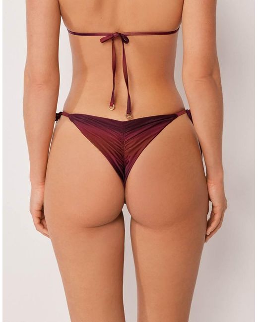 Calzedonia Red Tie Brazilian Bikini Bottoms Soft Shades