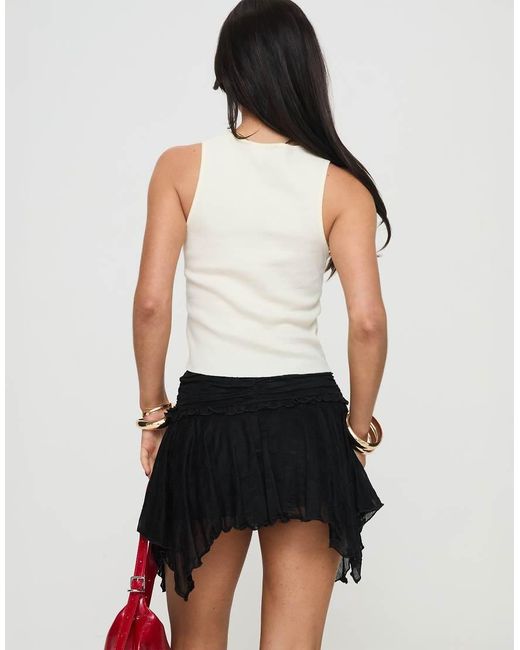 Princess Polly White Ayra Lace Fairy Asymmetric Hem Mini Skirt