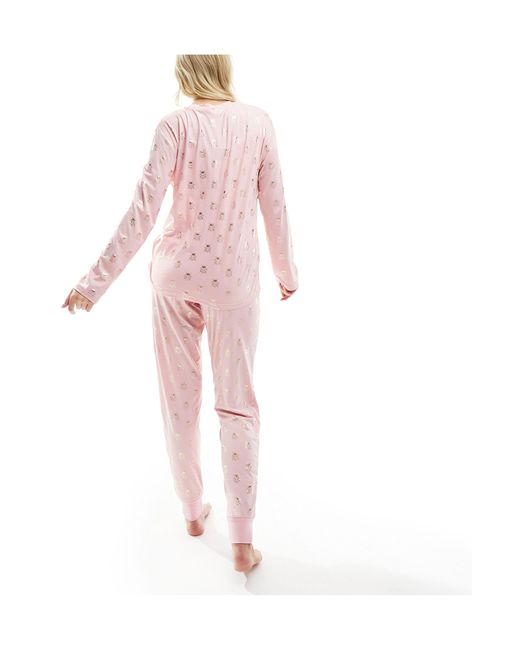 Chelsea Peers Pink Foil Long Pyjama Set