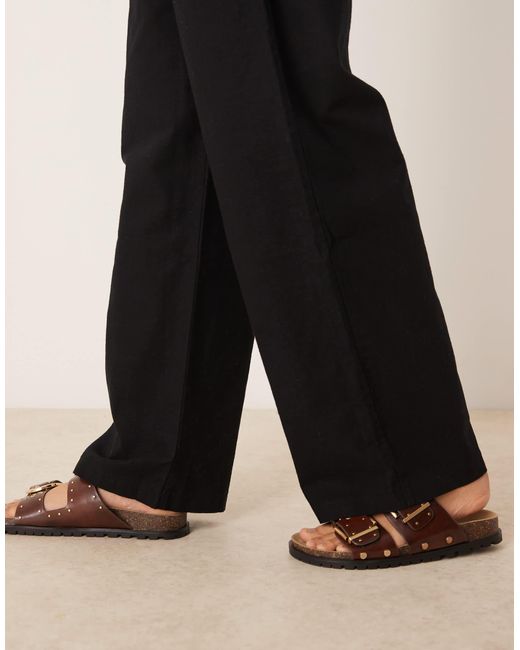 ASOS Black Linen Look Pull On Trouser Co-Ord