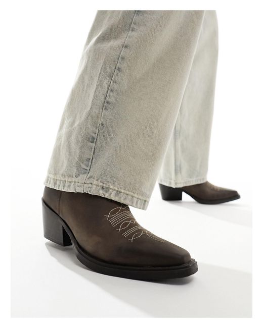 ASOS Black Western Heeled Chelsea Boots for men