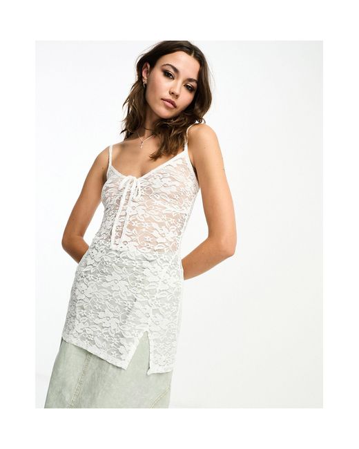 Reclaimed (vintage) White Lace Cami Tunic Top