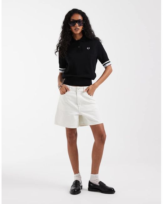 Fred Perry Black Bold Tipped Knitted Polo Shirt