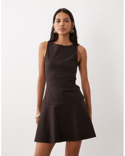 Mango Black Sleeveless Flared Skirt Mini Dress