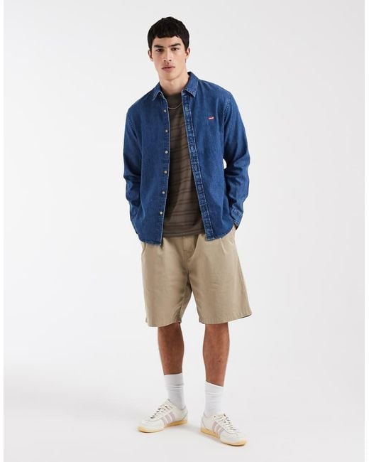Levi's Blue Logo Icon Denim Shirt for men