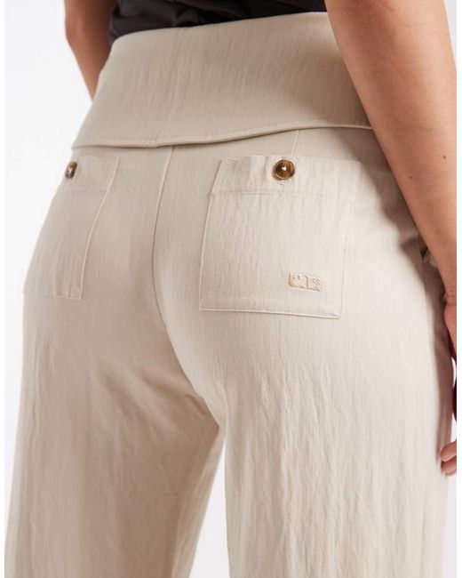 laagam White Leia Tailored Flow Wide Leg Pants
