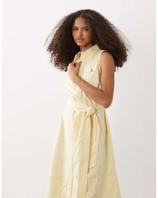 Polo Ralph Lauren Natural Woven Sleeveless Shirt Day Dress