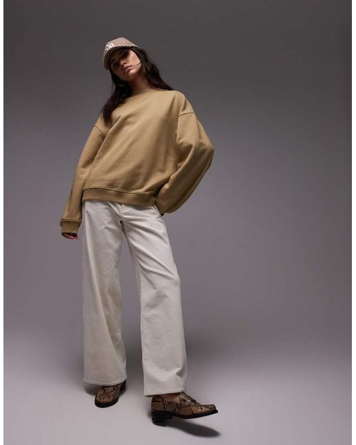 Sudadera Extragrande Con Costuras De -Verde TOPSHOP de color Brown